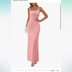 Pink bodycon maxi dress